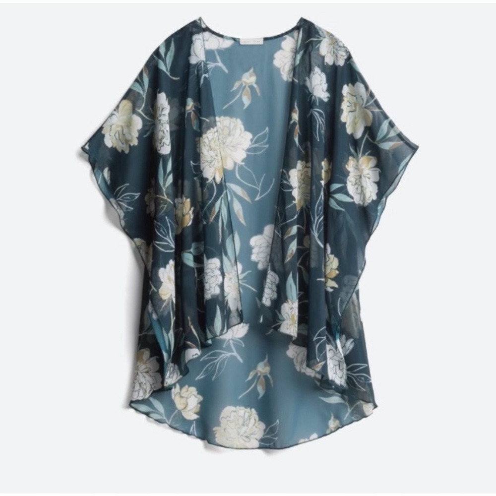 Emory Park Navy Open Front Woven top